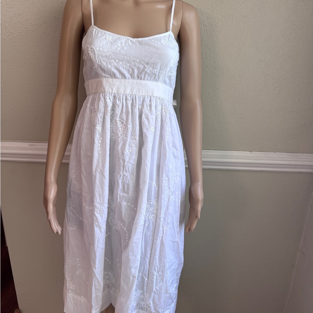 Zara Basic Elegant White Spaghetti Strap Dress Si… - image 1